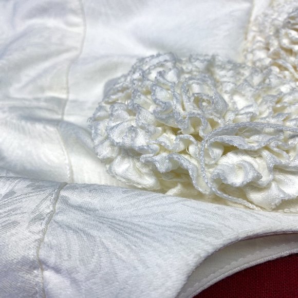 Classy Minimalist Wedding Dress Adrianna Papell Luxury Mid-Length Gown Size 4 - Picture 5 of 14